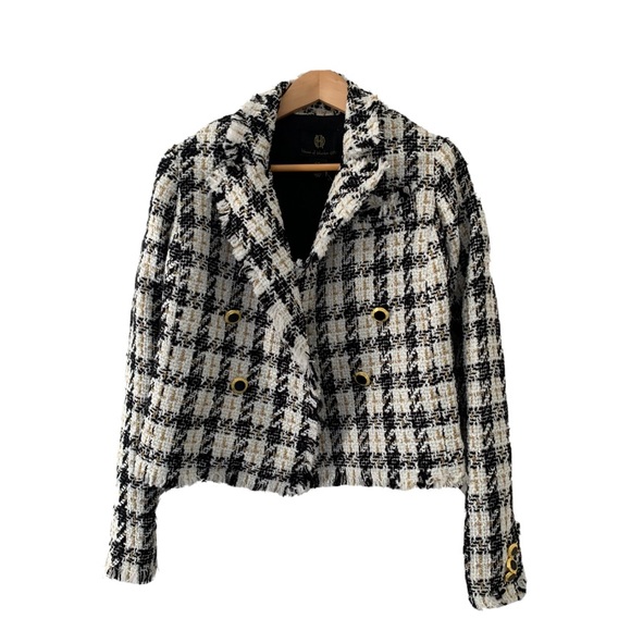 House of Harlow 1960 Jackets & Blazers - House of Harlow 1960 Tweed Fringe “Chanel Vibes’ Cropped Blazer Jacket